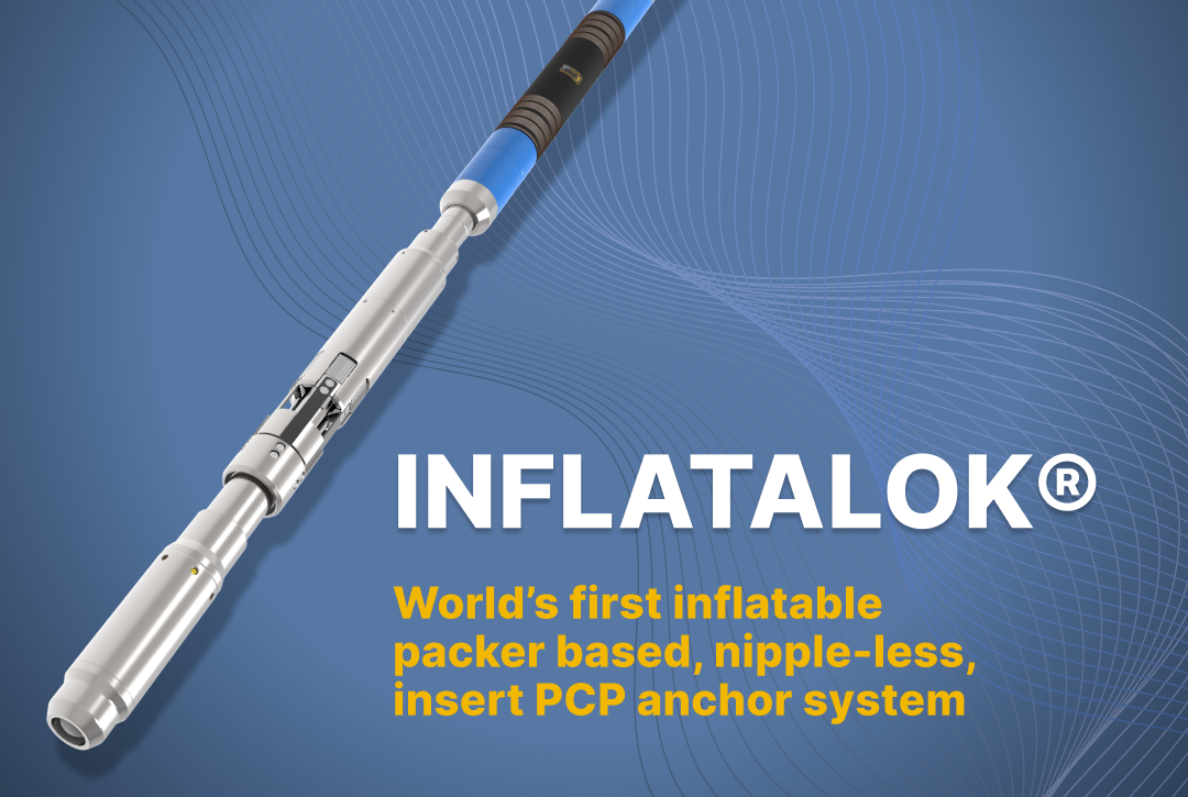 IPI InflataLOK® Inflatable Packer Anchor System: rigless thru-tubing solution for setting Insert PCP (I-PCP) pumps without a seating nipple. World’s first inflatable packer based, nipple-less, insert PCP anchor system