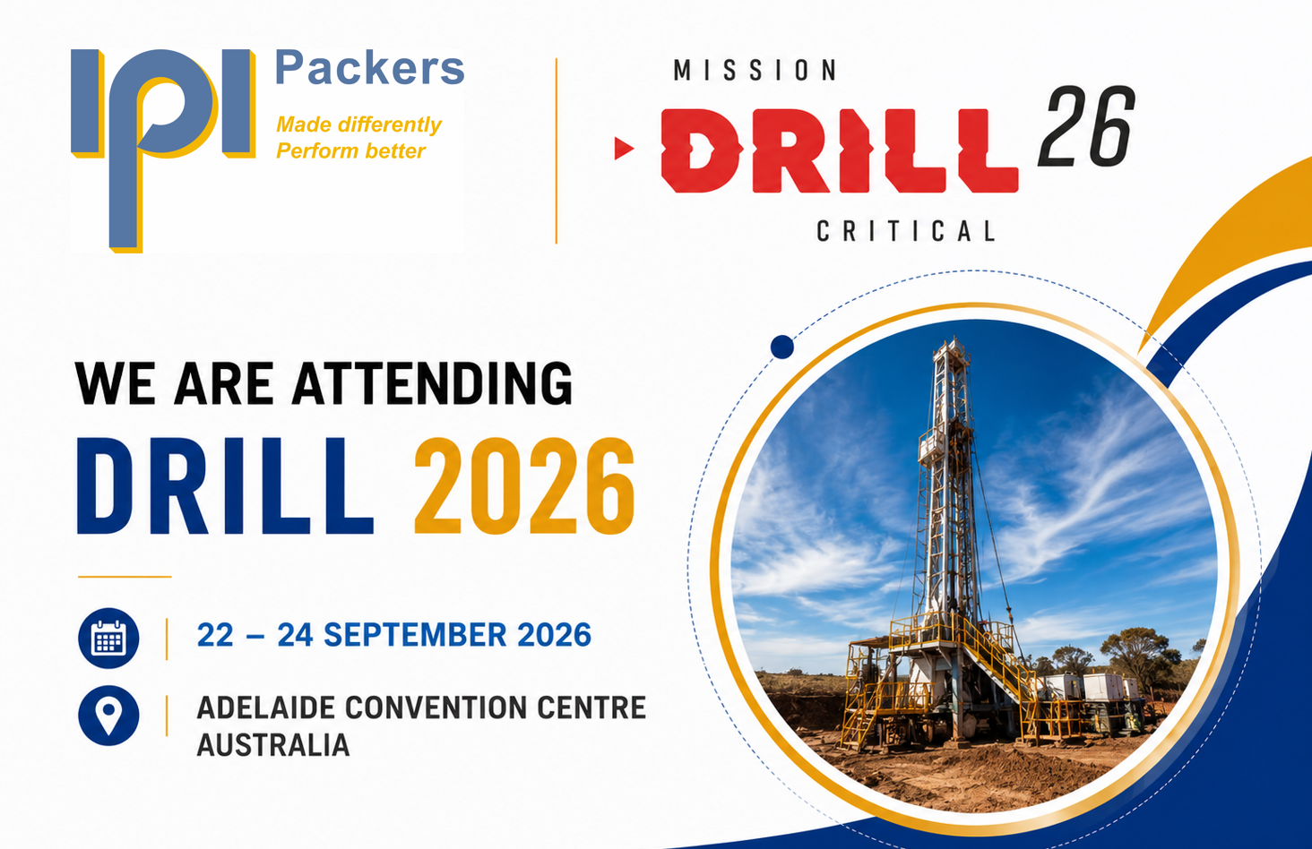 IPI Packers exhibiting at DRILL 2026 in Adelaide showcasing inflatable packer solutions for the drilling industry